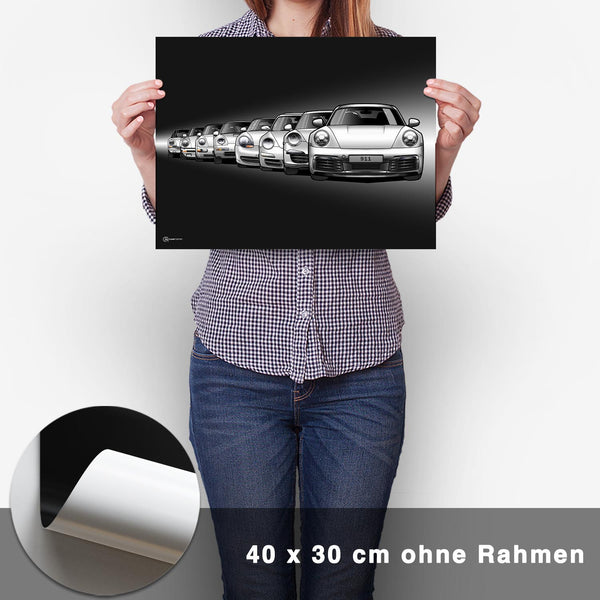 Lade das Bild in den Galerie-Viewer, 911 Generationen Poster Dunkel - CARTISTRY