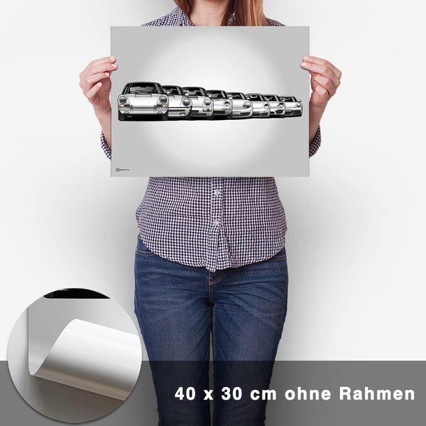 Lade das Bild in den Galerie-Viewer, 911 Generationen Poster Hell - CARTISTRY