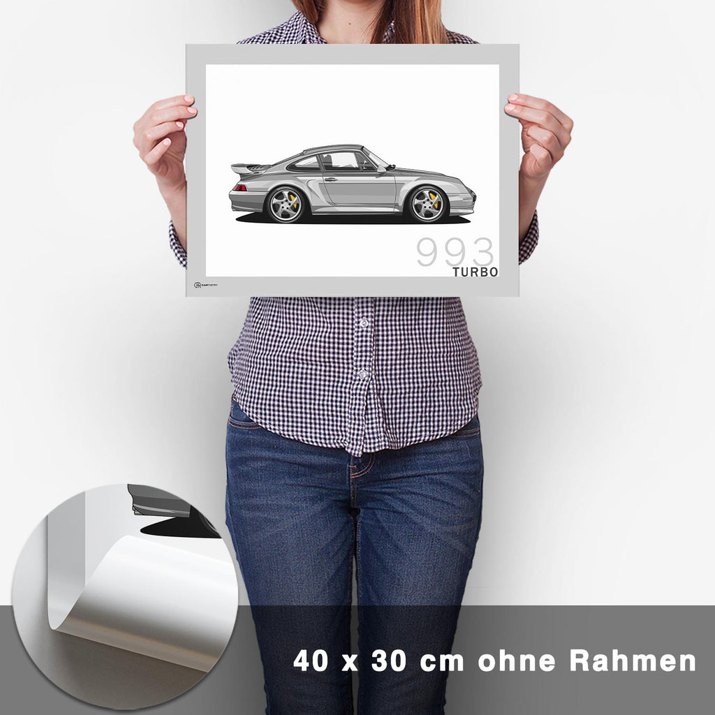 911 Turbo (993) Artwork Poster - CARTISTRY