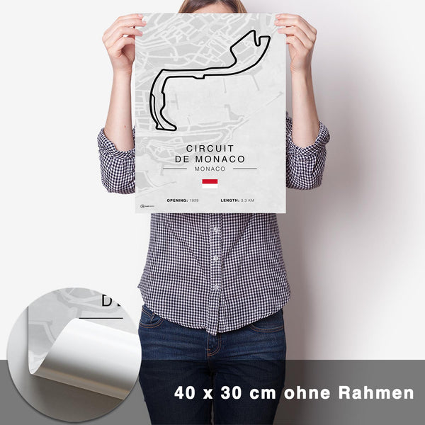 Lade das Bild in den Galerie-Viewer, Monaco Rennstrecken Poster - Hell - CARTISTRY