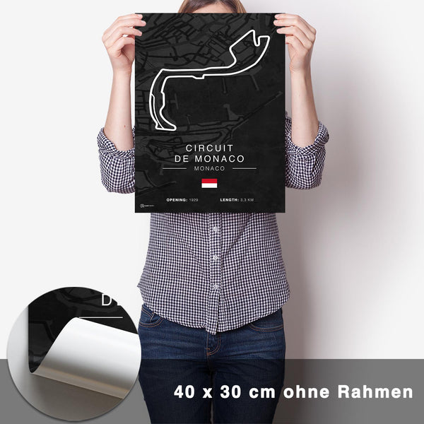 Lade das Bild in den Galerie-Viewer, Monaco Rennstrecken Poster - Dunkel - CARTISTRY
