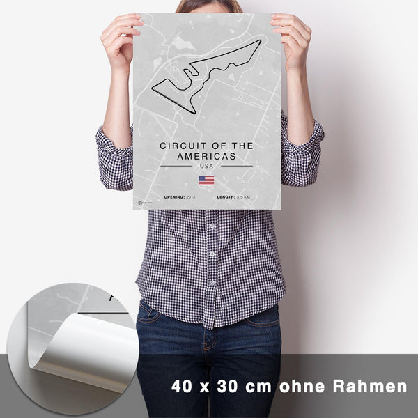 Lade das Bild in den Galerie-Viewer, Circuit Americas Rennstrecken Poster - Hell - CARTISTRY