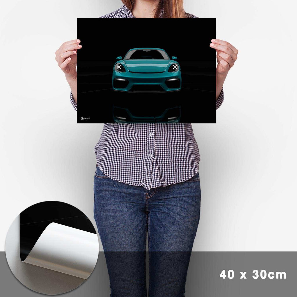 Cayman GT4 Dark Front Poster - Cartistry