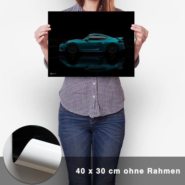 Lade das Bild in den Galerie-Viewer, Cayman GT4 Dark Seite Poster - CARTISTRY