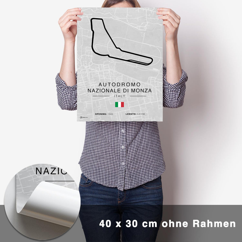 Monza Rennstrecken Poster - Hell - CARTISTRY