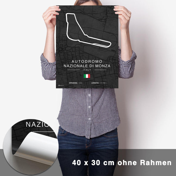 Lade das Bild in den Galerie-Viewer, Monza Rennstrecken Poster - Dunkel - CARTISTRY