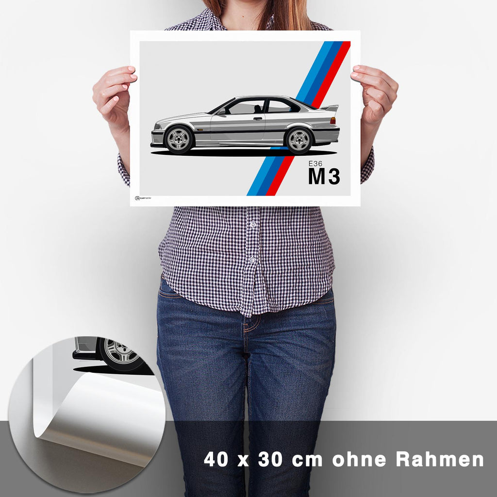 M3 E36 Artwork Poster - CARTISTRY