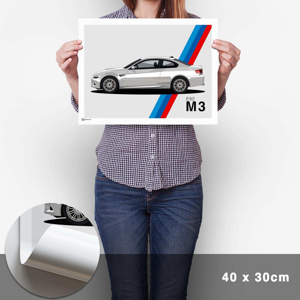 M3 E92 Artwork Poster - Cartistry