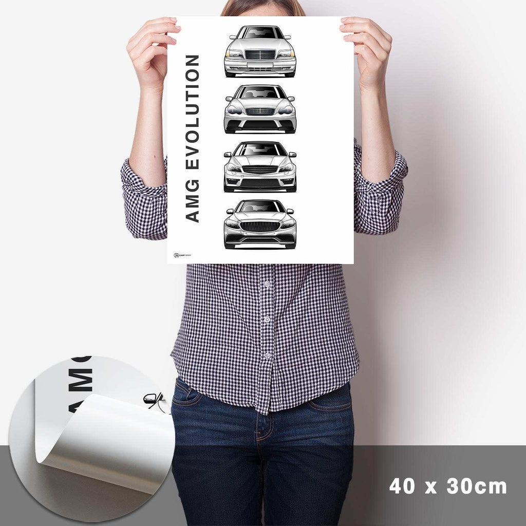 AMG C-Klasse Generationen Poster Vertikal - Cartistry