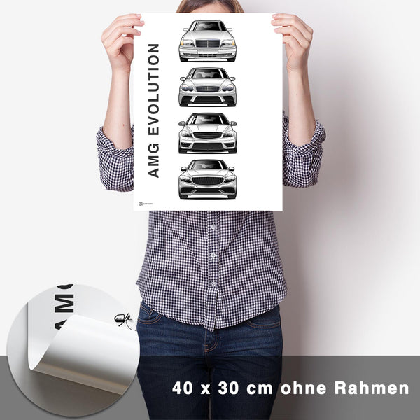 Lade das Bild in den Galerie-Viewer, AMG C-Klasse Generationen Poster Vertikal - CARTISTRY