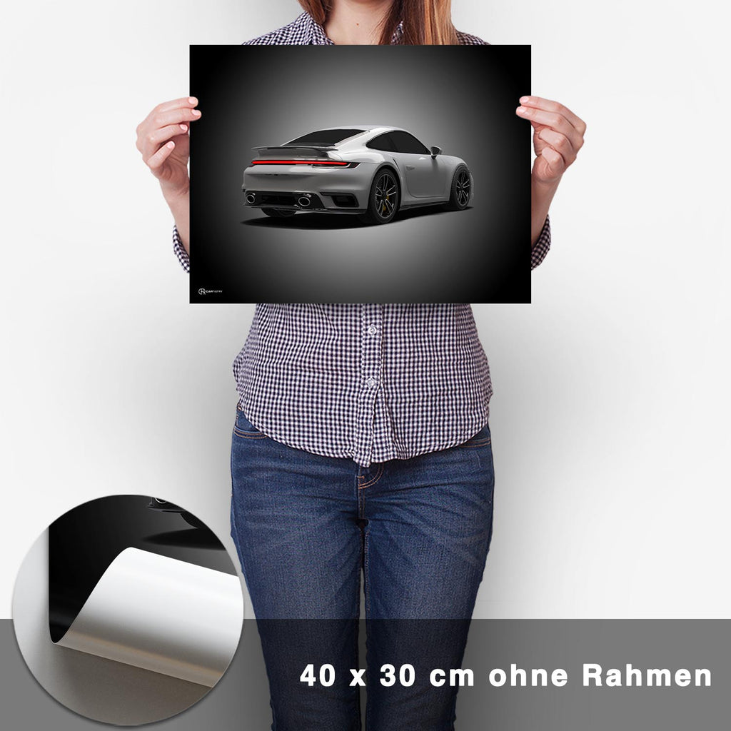 911 Turbo (992) Poster Heck - CARTISTRY