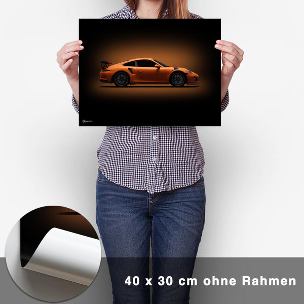 Lade das Bild in den Galerie-Viewer, 911 GT3 RS (991) Poster Seite Dunkel - CARTISTRY