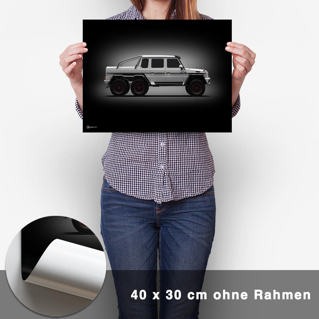 G63 6x6 AMG Poster Seite Dunkel - CARTISTRY