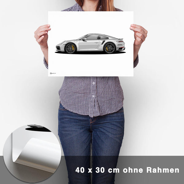 Lade das Bild in den Galerie-Viewer, 911 Turbo (992) Artwork Poster Hell - CARTISTRY