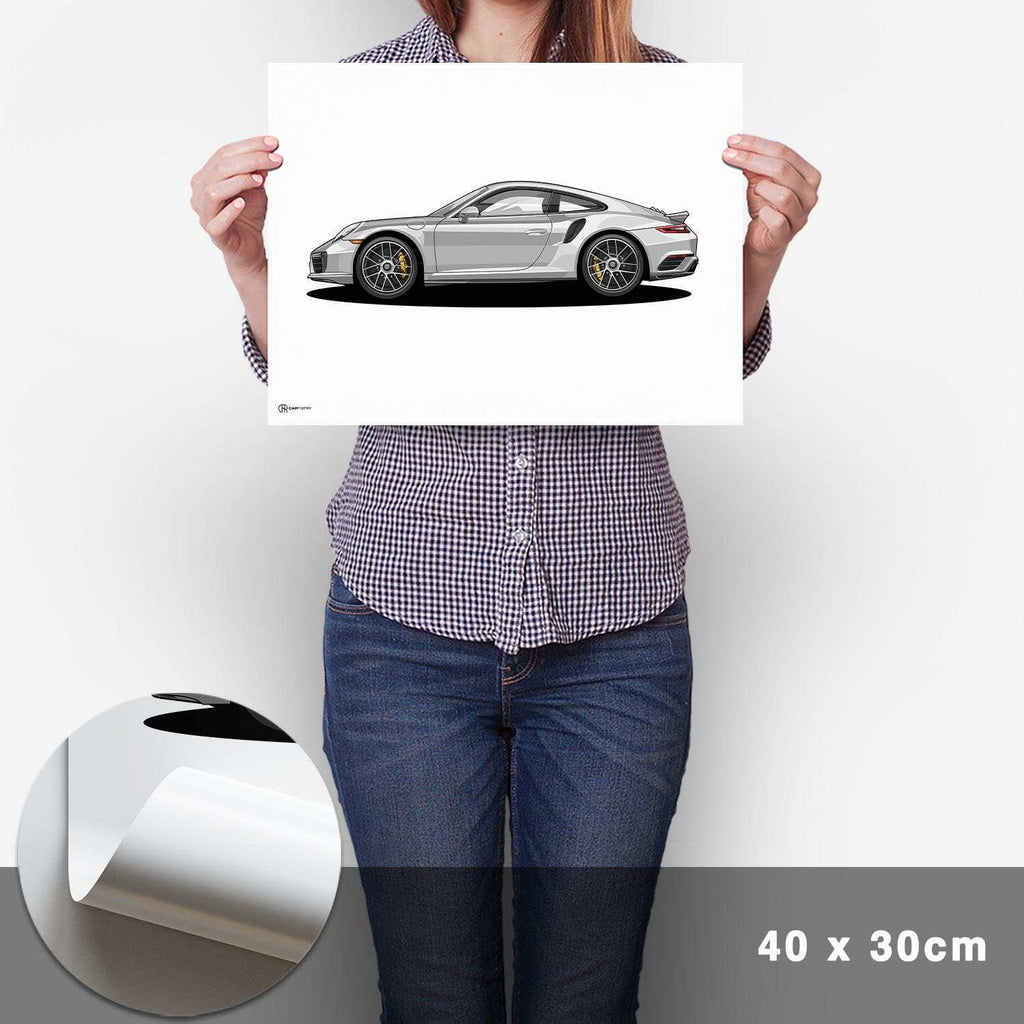 911 Turbo (991) Artwork Poster Dunkel - Cartistry