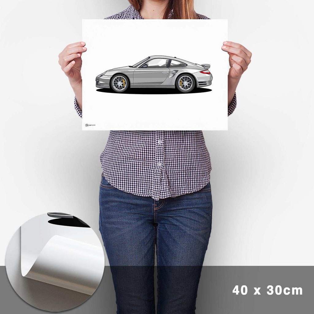 911 Turbo (997) Artwork Poster Hell - Cartistry