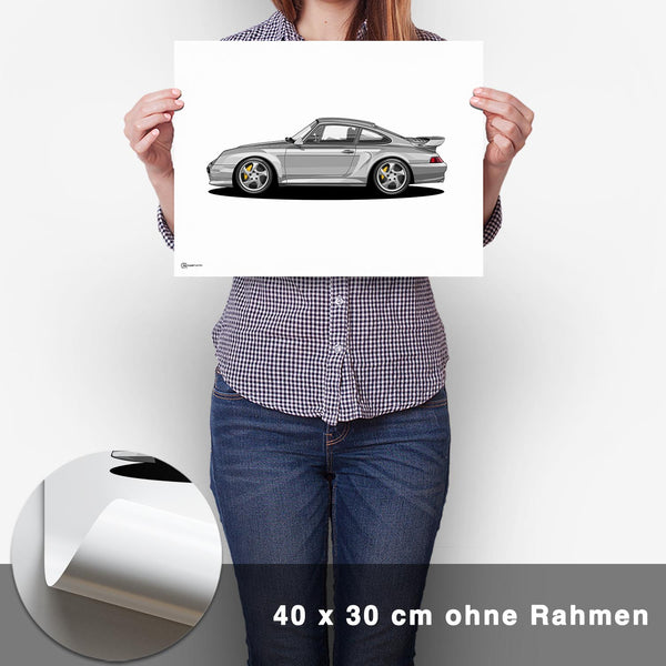 Lade das Bild in den Galerie-Viewer, 911 Turbo (993) Artwork Poster Hell - CARTISTRY