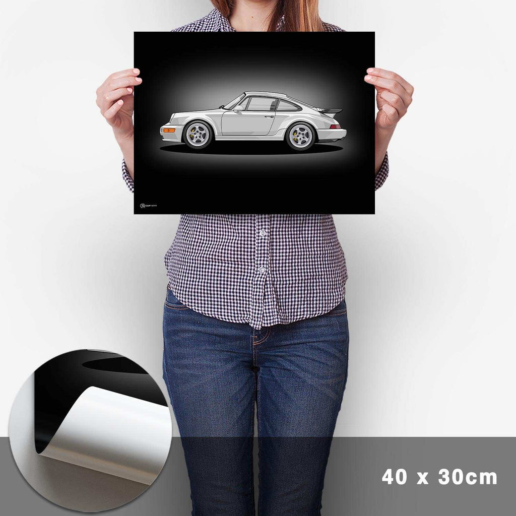 911 Turbo (964) Artwork Poster Dunkel - Cartistry