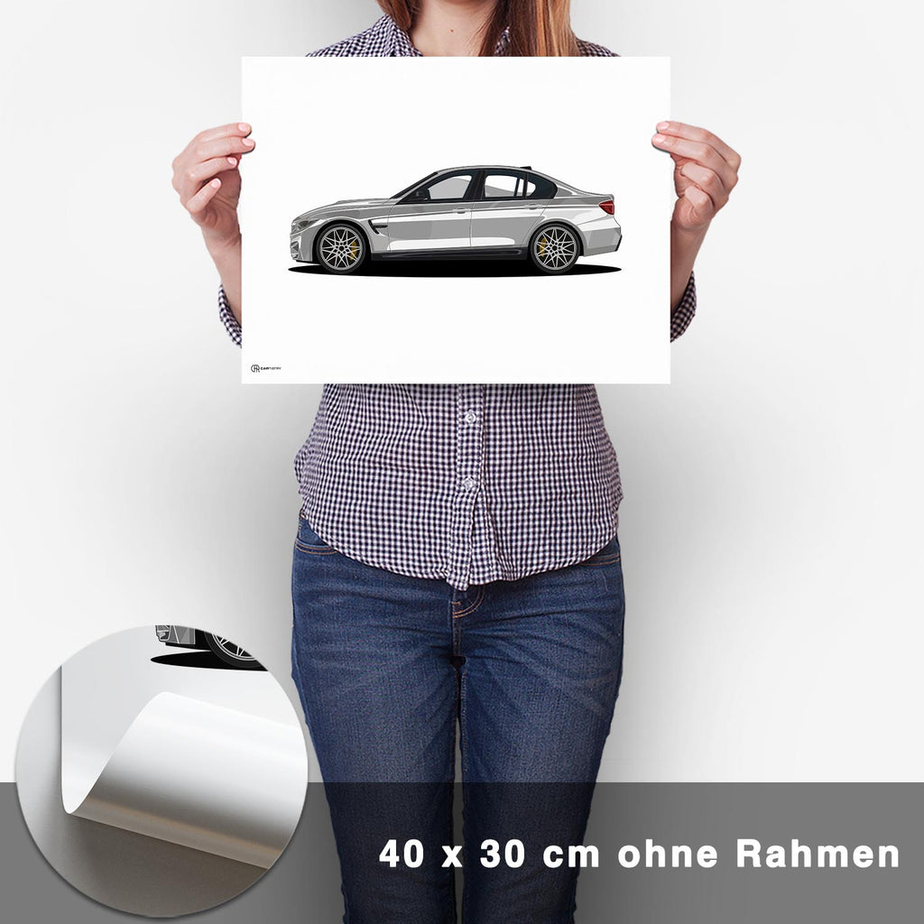 M3 F80 Artwork Poster Hell - CARTISTRY