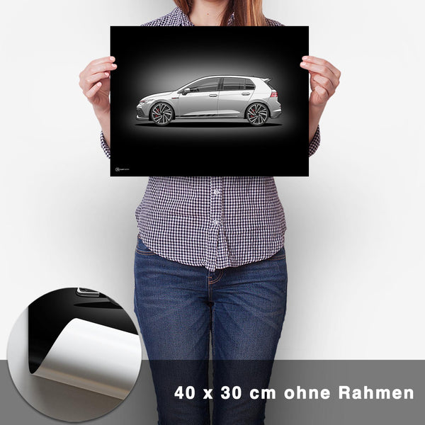 Lade das Bild in den Galerie-Viewer, Golf 8 GTI Poster Dunkel - CARTISTRY