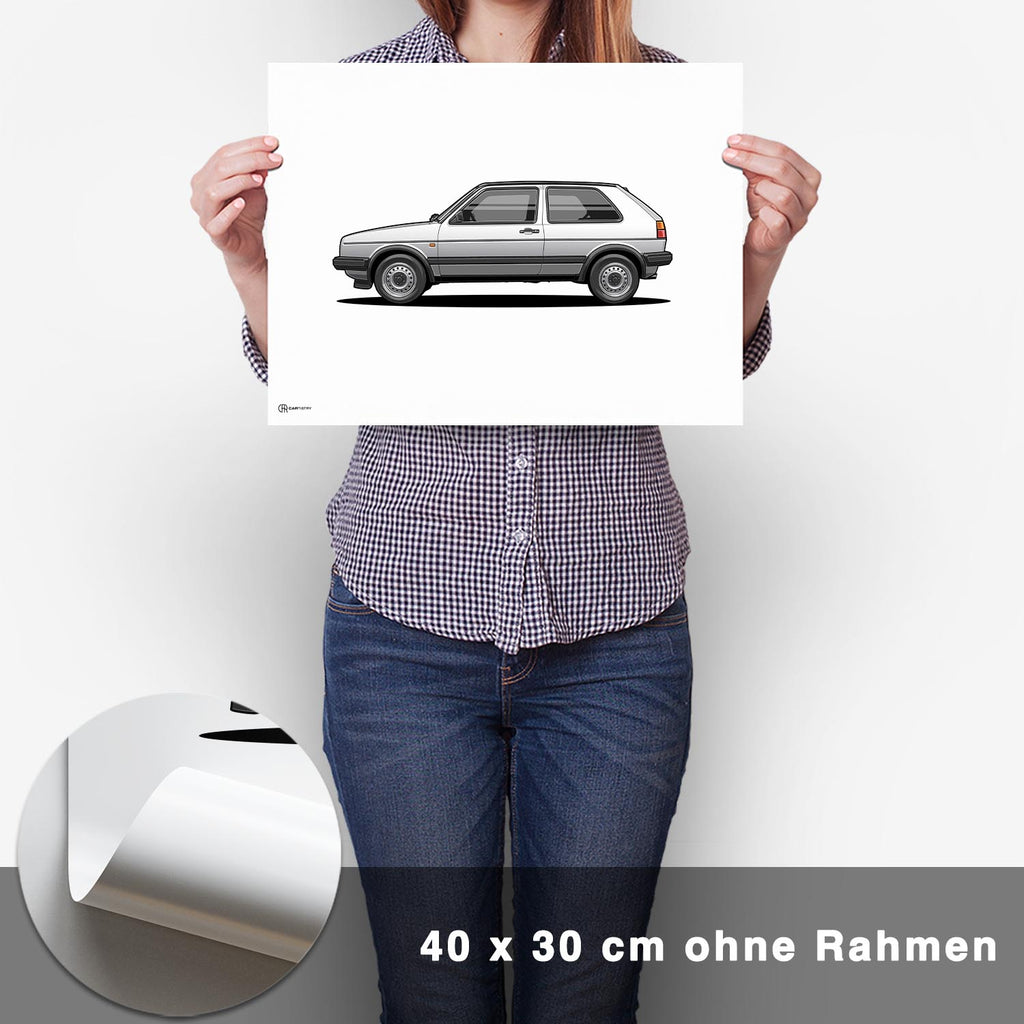 Golf 2 GTI Poster Hell - CARTISTRY
