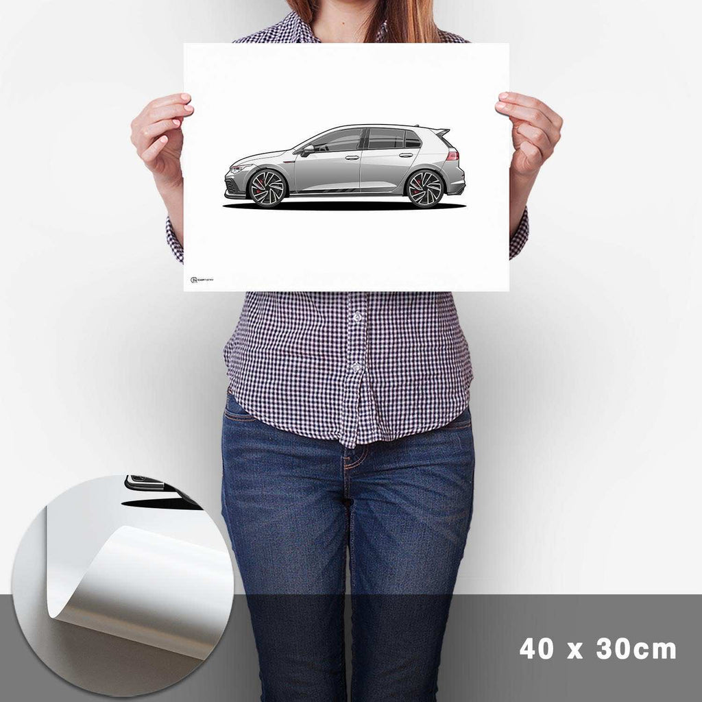 Golf 8 GTI Poster Hell - Cartistry