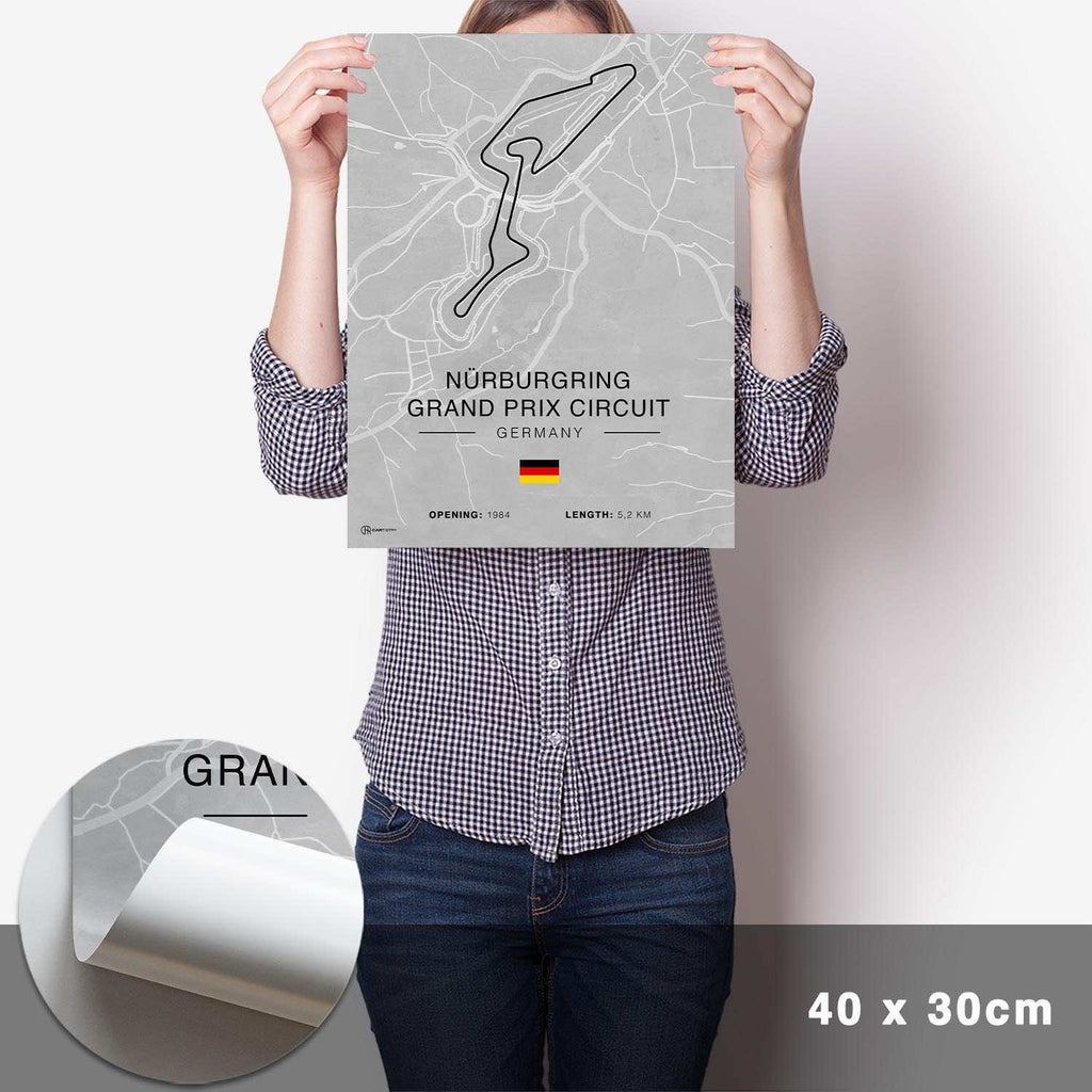Nürburgring GP Circuit Rennstrecken Poster - Hell - Cartistry
