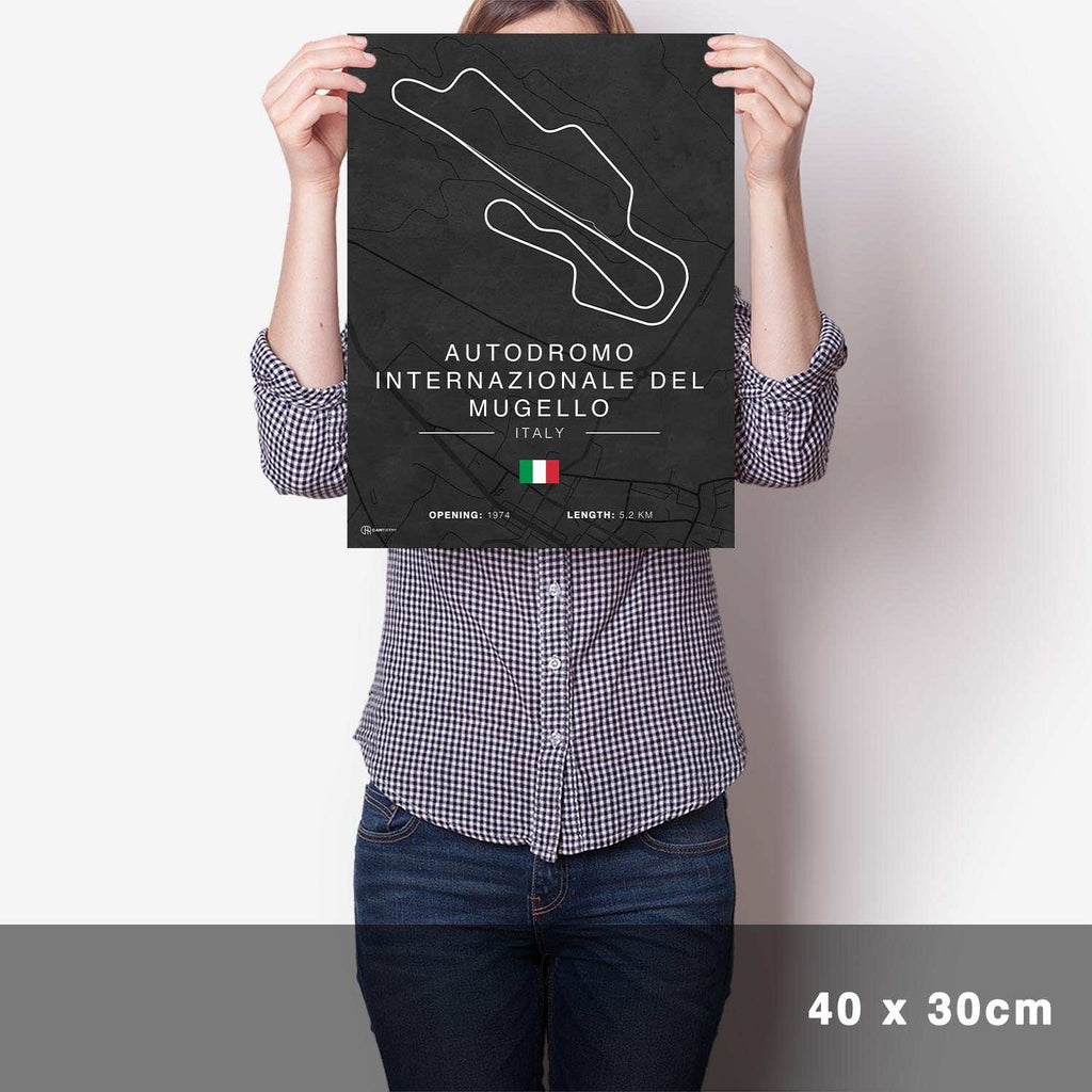 Mugello Rennstrecken Poster - Dunkel - Cartistry