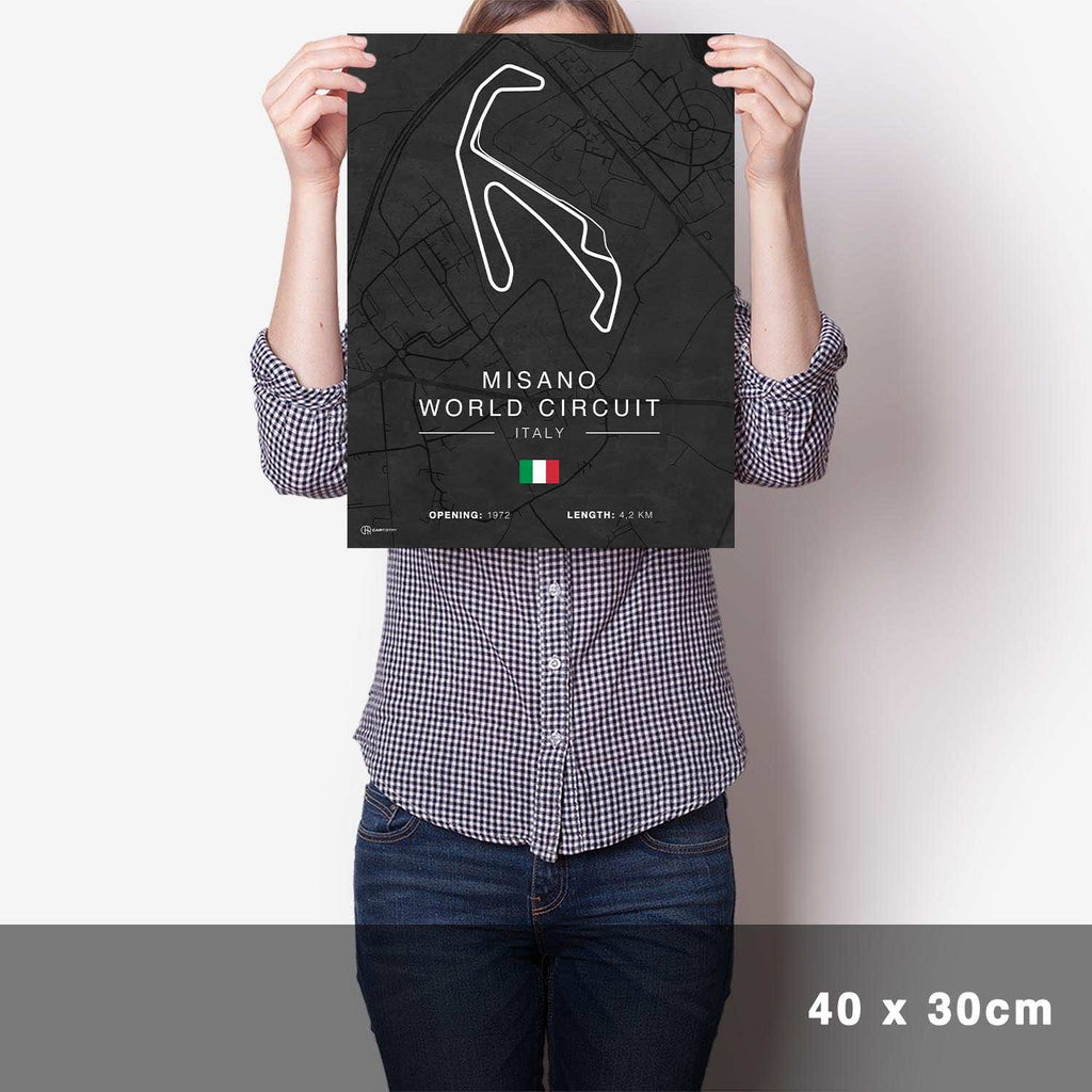 Misano Rennstrecken Poster - Dunkel - Cartistry
