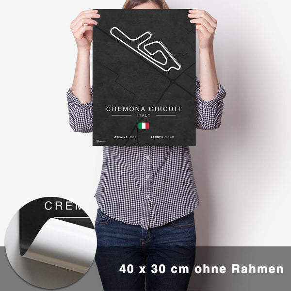 Lade das Bild in den Galerie-Viewer, Cremona Rennstrecken Poster - Dunkel - CARTISTRY