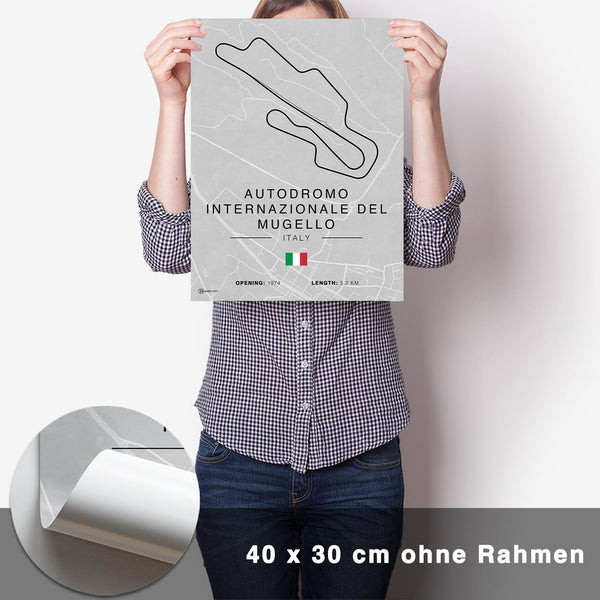 Lade das Bild in den Galerie-Viewer, Mugello Rennstrecken Poster - Hell - CARTISTRY