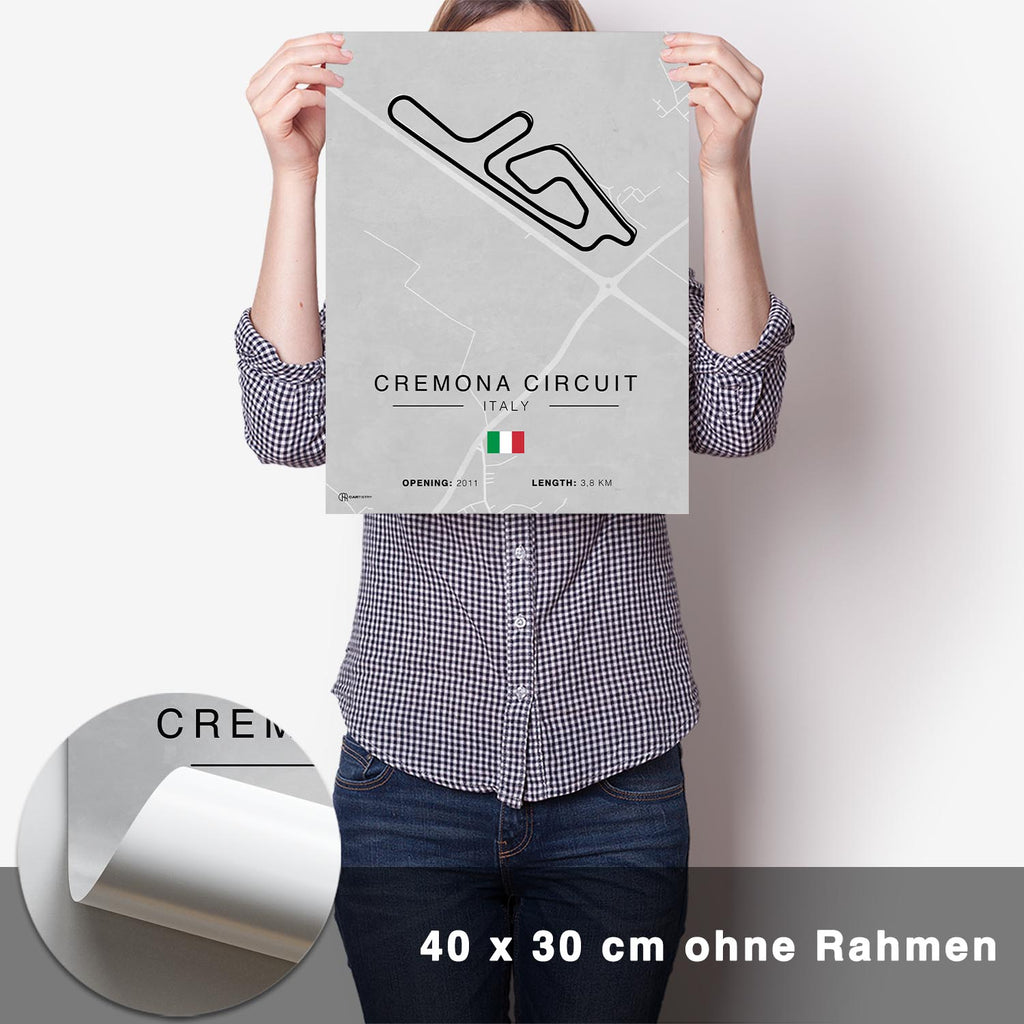 Cremona Rennstrecken Poster - Hell - CARTISTRY
