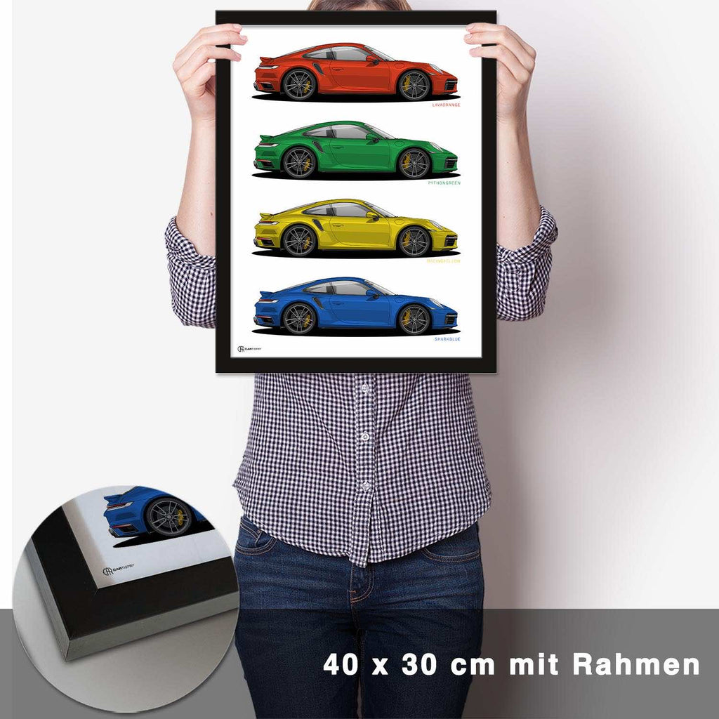 911 Turbo (992) Werksfarben Poster - CARTISTRY