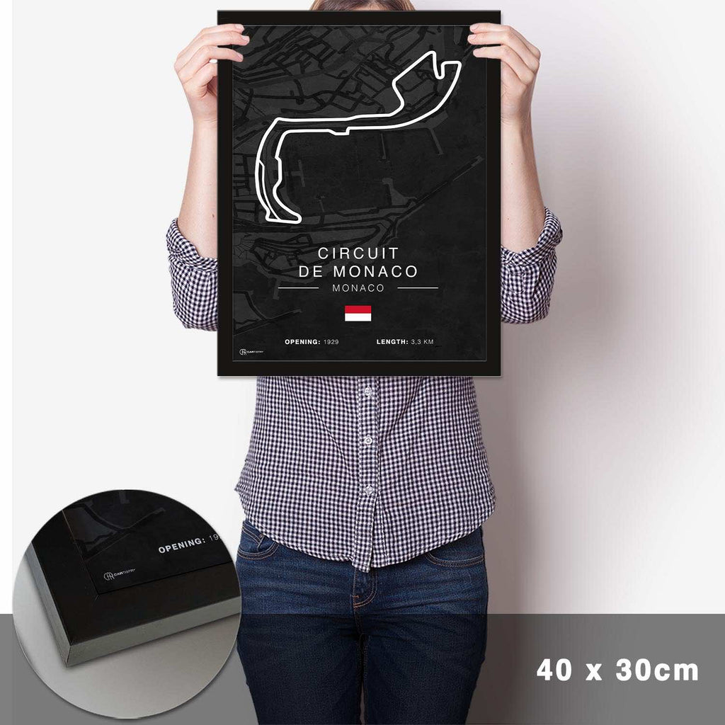 Monaco Rennstrecken Poster - Dunkel - Cartistry