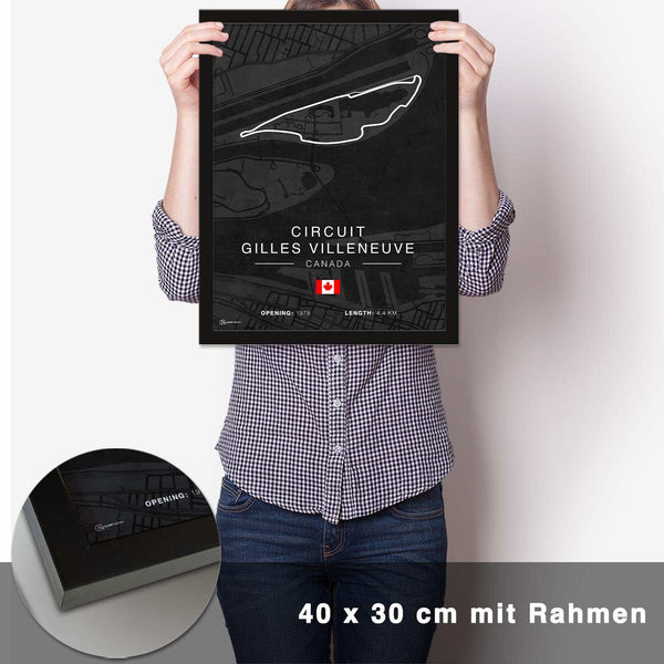 Lade das Bild in den Galerie-Viewer, Gilles Villeneuve Rennstrecken Poster - Dunkel - CARTISTRY
