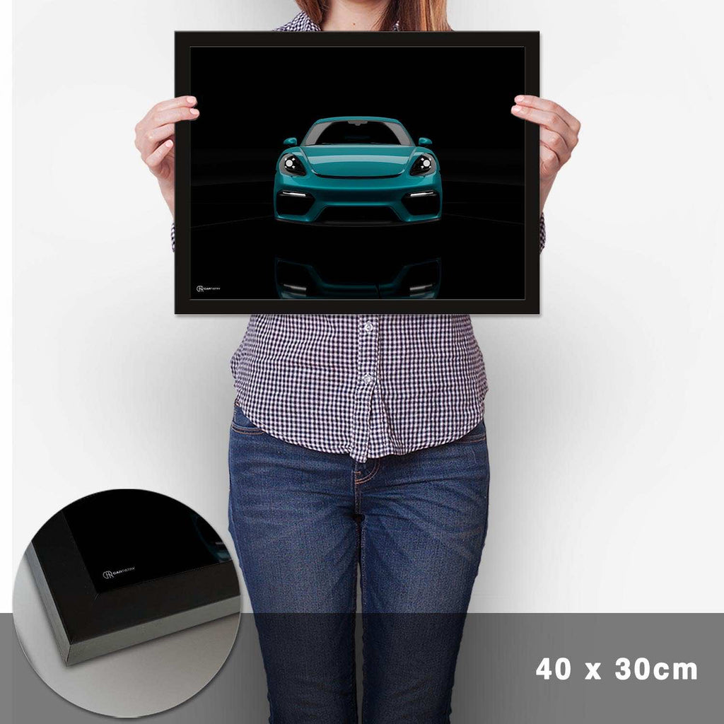 Cayman GT4 Dark Front Poster - Cartistry
