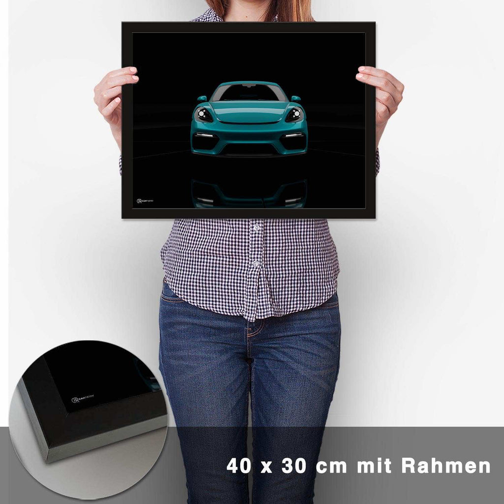 Cayman GT4 Dark Front Poster - CARTISTRY