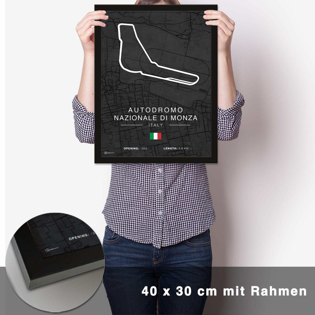 Monza Rennstrecken Poster - Dunkel - CARTISTRY