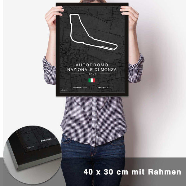 Lade das Bild in den Galerie-Viewer, Monza Rennstrecken Poster - Dunkel - CARTISTRY