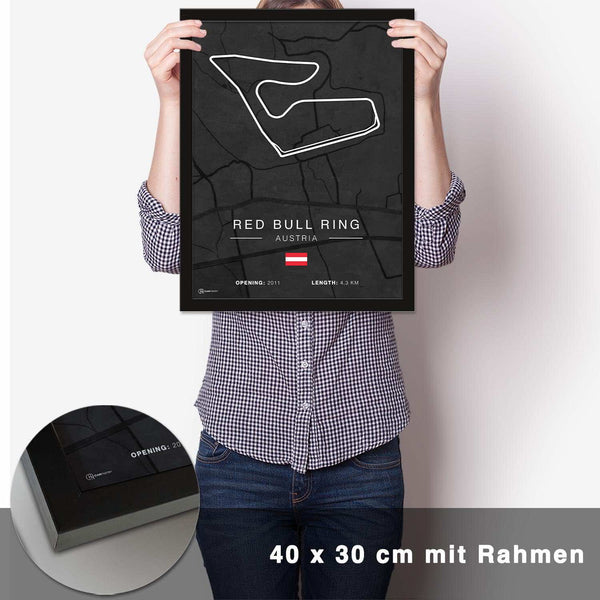 Lade das Bild in den Galerie-Viewer, Red Bull Ring Spielberg Rennstrecken Poster - Dunkel - CARTISTRY
