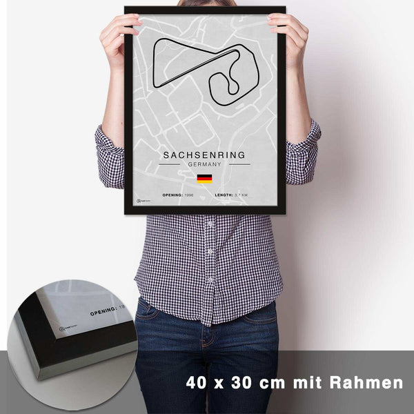 Lade das Bild in den Galerie-Viewer, Sachsenring Rennstrecken Poster - Hell - CARTISTRY