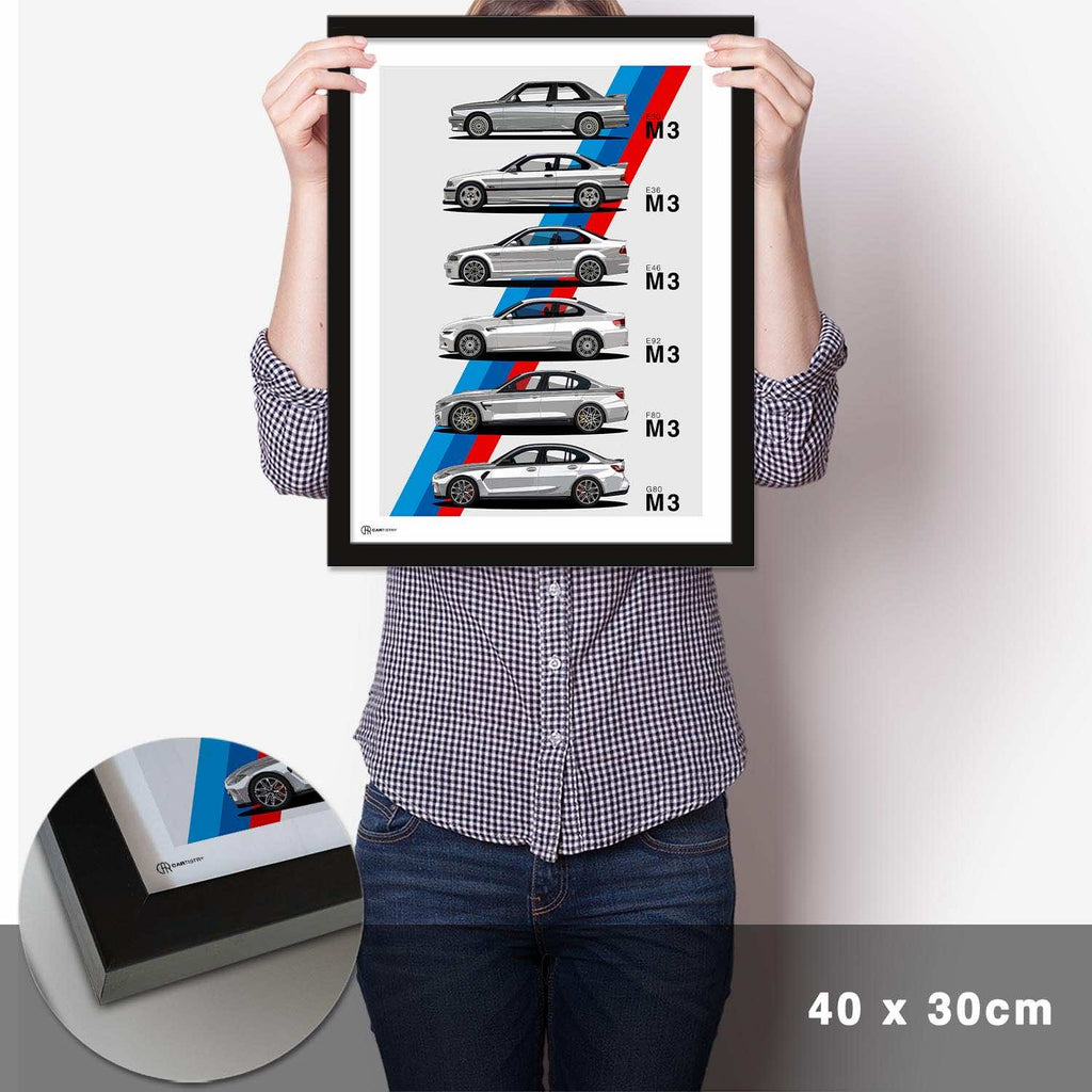 M3 Generationen Poster Seite Hell - Cartistry