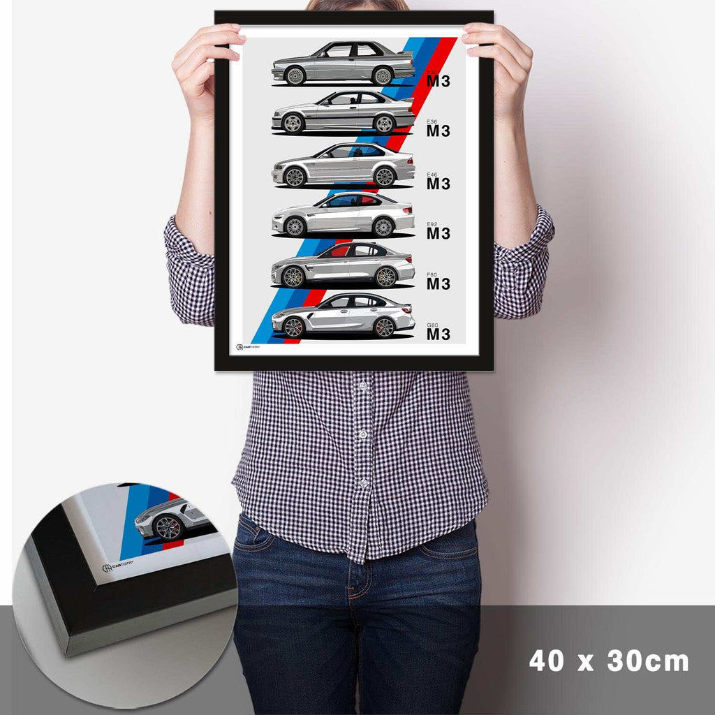 M3 Generationen Poster Seite Hell - Cartistry