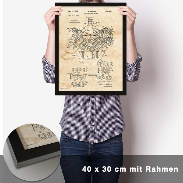 Lade das Bild in den Galerie-Viewer, Patent Poster V8 Motor - CARTISTRY