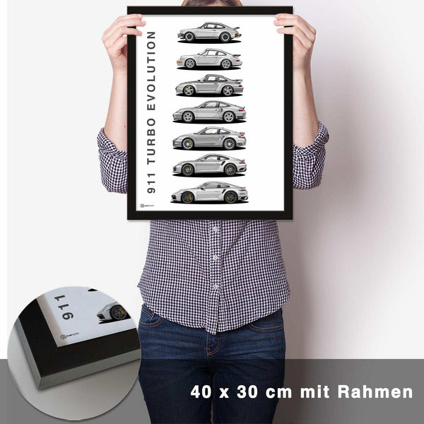 Lade das Bild in den Galerie-Viewer, 911 Turbo Generationen Poster Hell - CARTISTRY