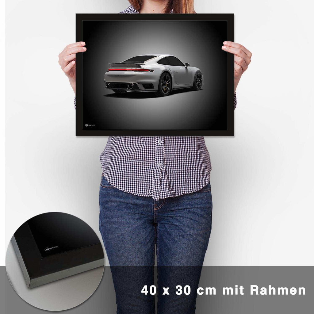 911 Turbo (992) Poster Heck - CARTISTRY