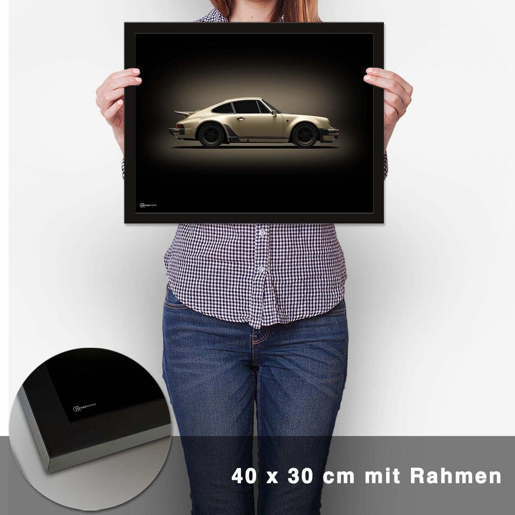 911 Turbo (930) Poster Seite Dunkel - CARTISTRY