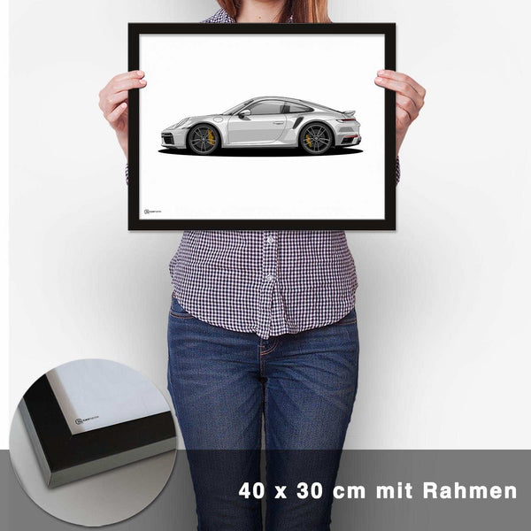 Lade das Bild in den Galerie-Viewer, 911 Turbo (992) Artwork Poster Hell - CARTISTRY