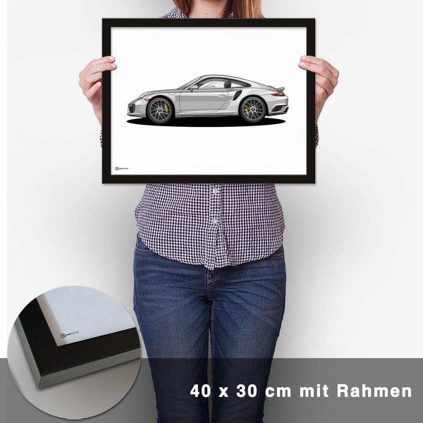 Lade das Bild in den Galerie-Viewer, 911 Turbo (991) Artwork Poster Hell - CARTISTRY