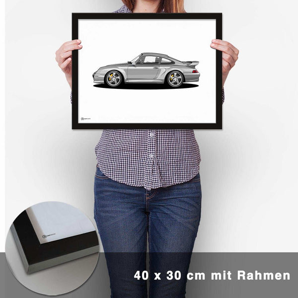 Lade das Bild in den Galerie-Viewer, 911 Turbo (993) Artwork Poster Hell - CARTISTRY